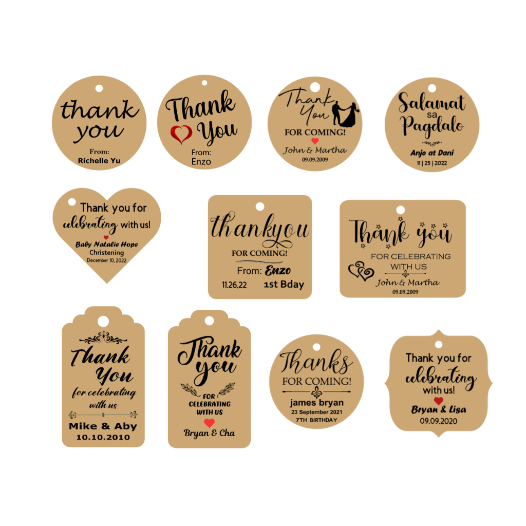 3.00 Each Personalized Kraft Paper Gift Tags PCut thz | Shopee Philippines