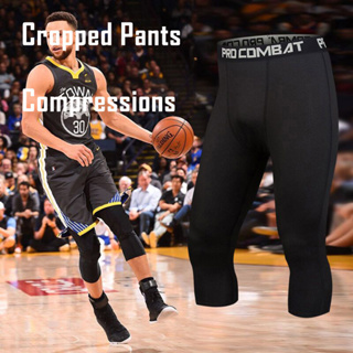 Men's Sports Basketball Leggings Compression Shorts Pants Running