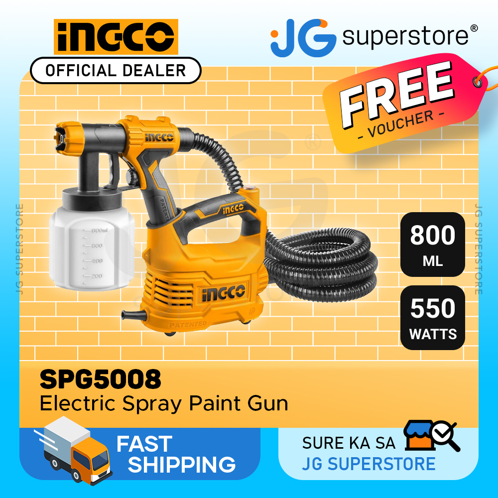 INGCO 550W 800ml HVLP Spray Paint Gun w/ Viscosity Cup, Nozzle Needle