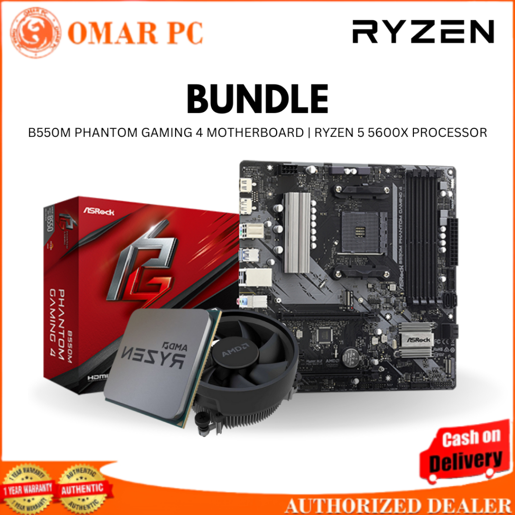 BRANDNEW BUNDLE B550M Phantom Gaming 4 motherboard ryzen 5 5600x