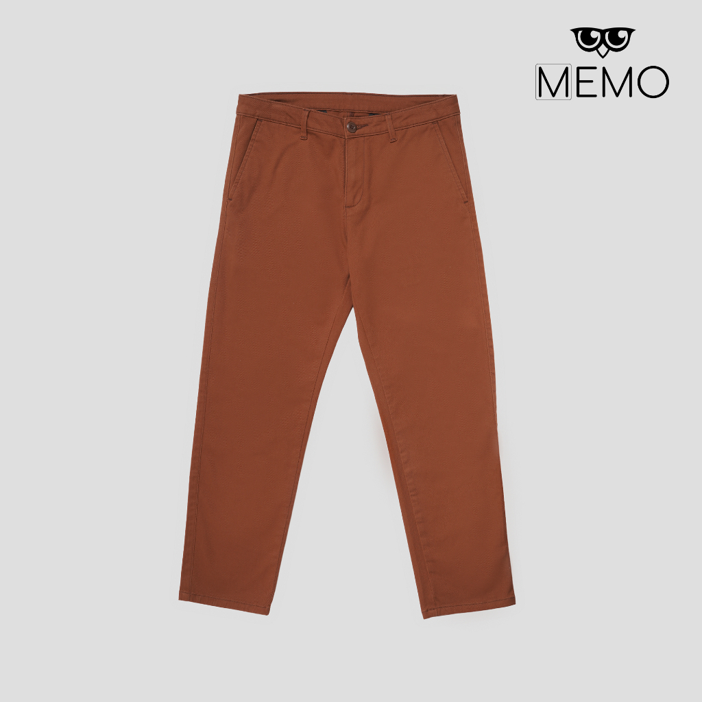 Memo Skinny Ankle Chino Trousers For Men (Bronze Brown/Slate Gray