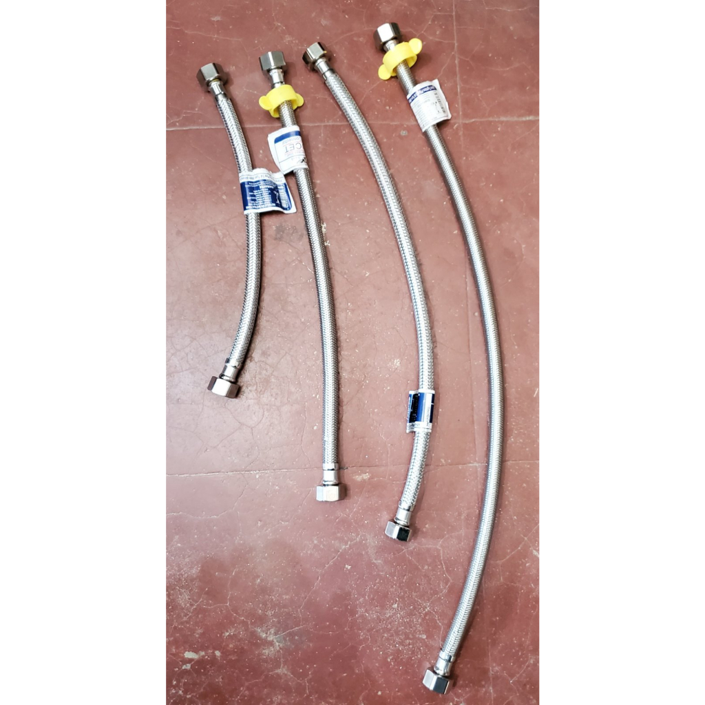 STAINLESS FLEX / FLEXIBLE HOSE WATER SUPPLY 1/2 x 1/2 - 12 / 16 / 18 ...