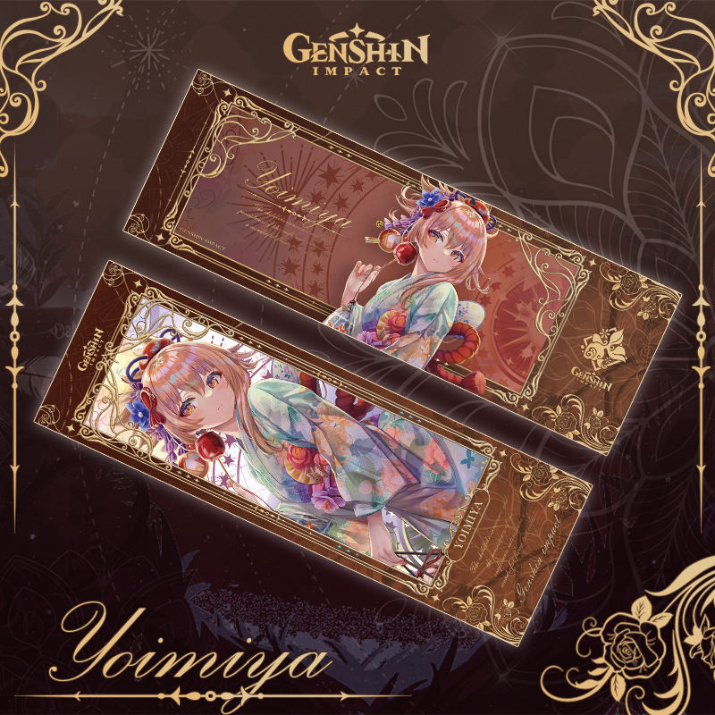 Genshin impact Laser ticket double-sided gilded Ayaka Knave Raiden ...