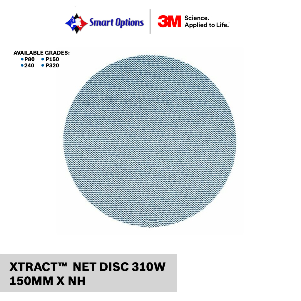 3M Xtract Net Disc 310W 120+ Grit - 5" Dust-Free Sanding Discs For Wood & Metal