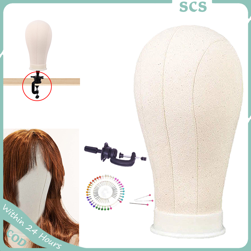 22 inch Wig Canvas Mannequin Head with Stand,for Wig Making Hair ...