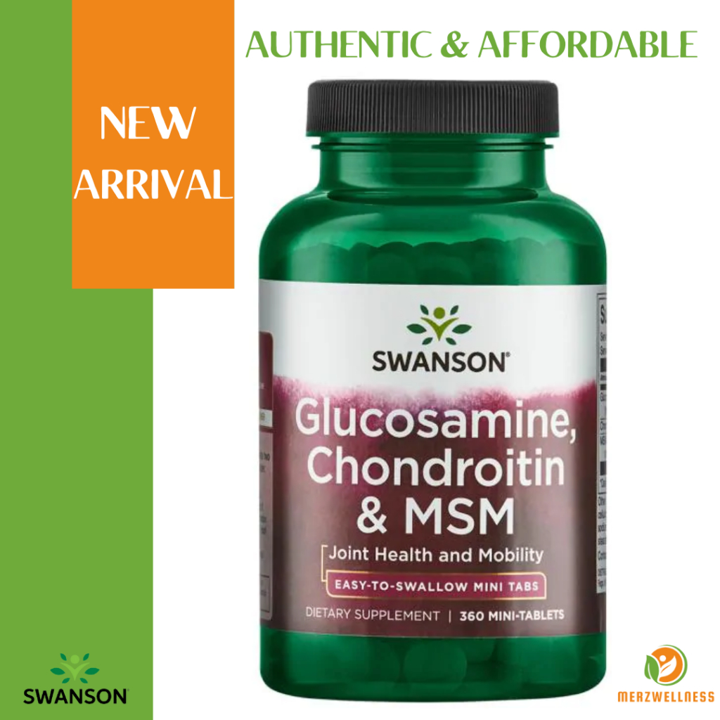 Swanson Premium Glucosamine, Chondroitin & MSM 360 Mini Tabs Expiry 10