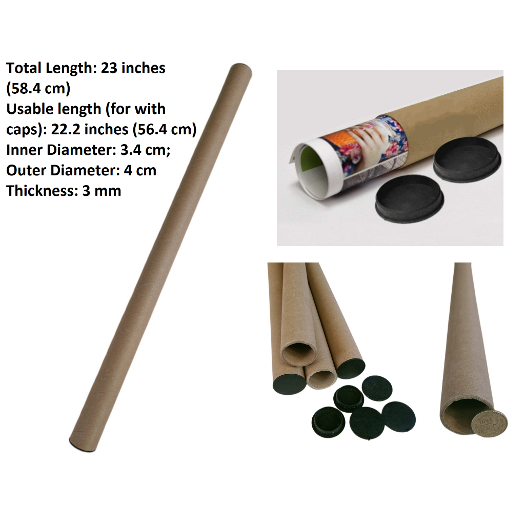 22 to 24.5 Inches l Poster Tube l Thick Paper Core Tubes Cardboard with ...