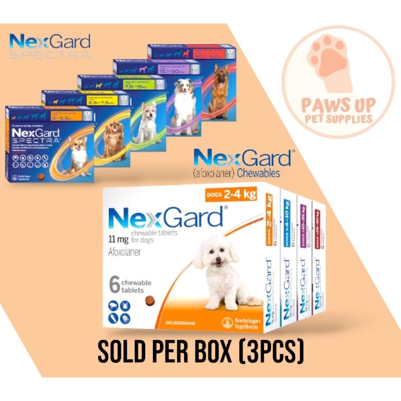 NexGard / NexGard Spectra Chewable for Dogs (1 BOX) with FREE STICKERS ...