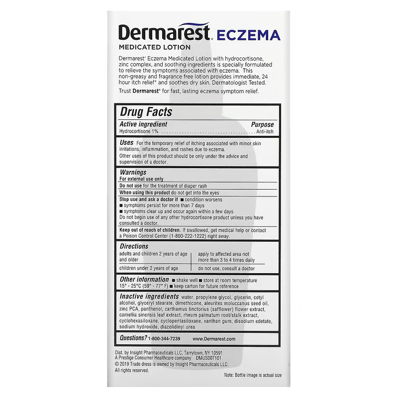 Dermarest, Eczema, Medicated Lotion, Fragrance Free, 4 fl oz (118 ml ...