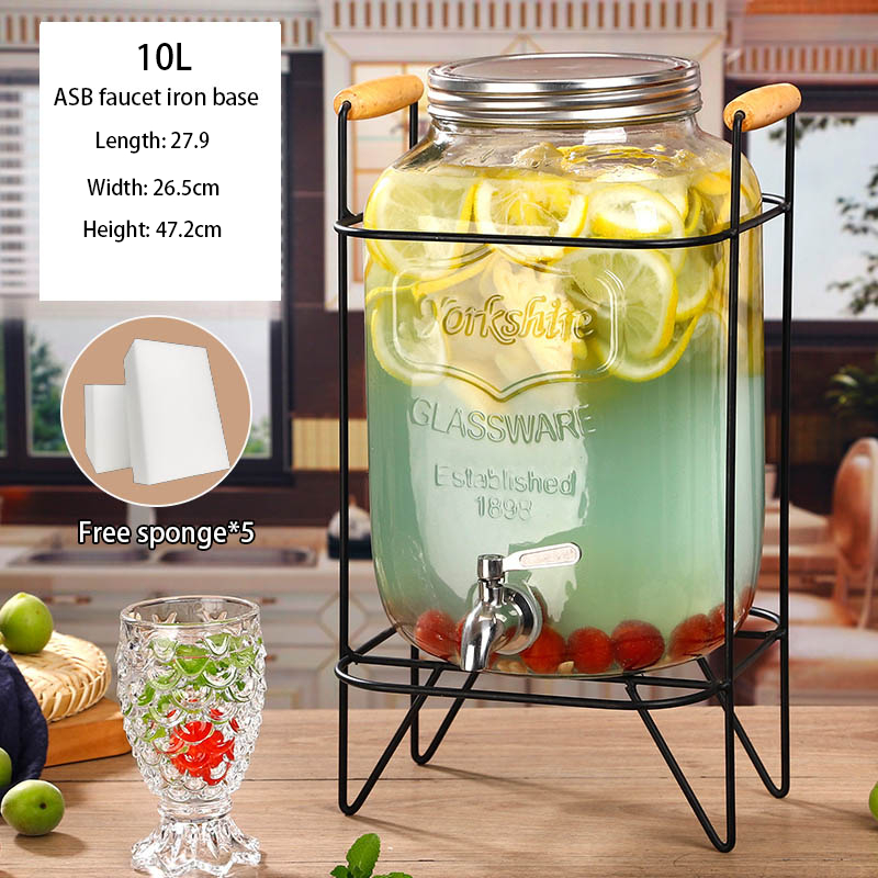 4L 5L 8L 10L Water Pitcher Glass Juice Beverage Glass Jar Dispenser ...