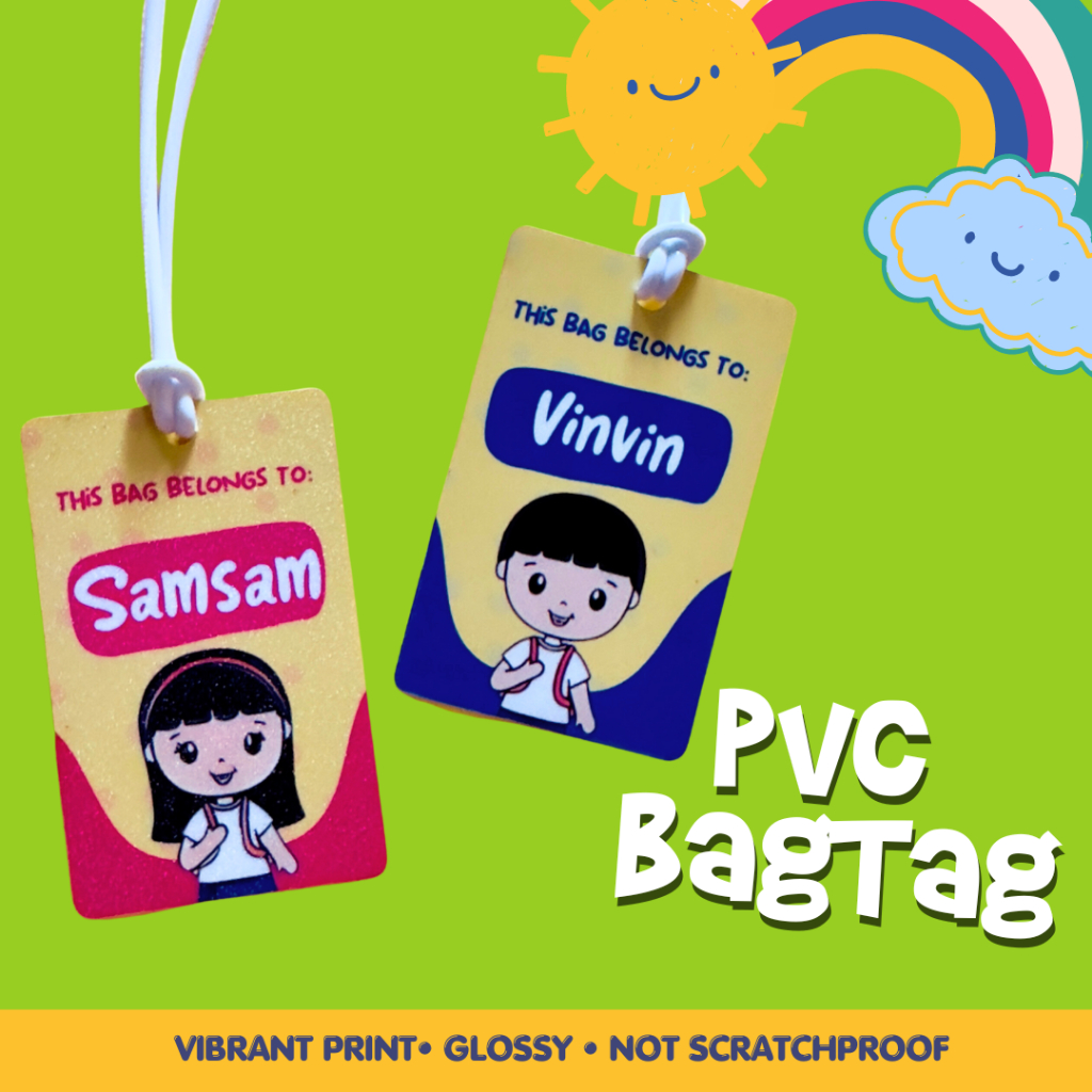 PVC PERSONALIZED BAG TAG FOR KIDS BACK TO SCHOOL BAG TAG BACK TO BACK