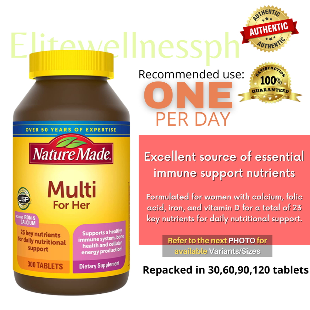 Nature Made Multivitamin For Her, Nutritional Support Tablets Shopee