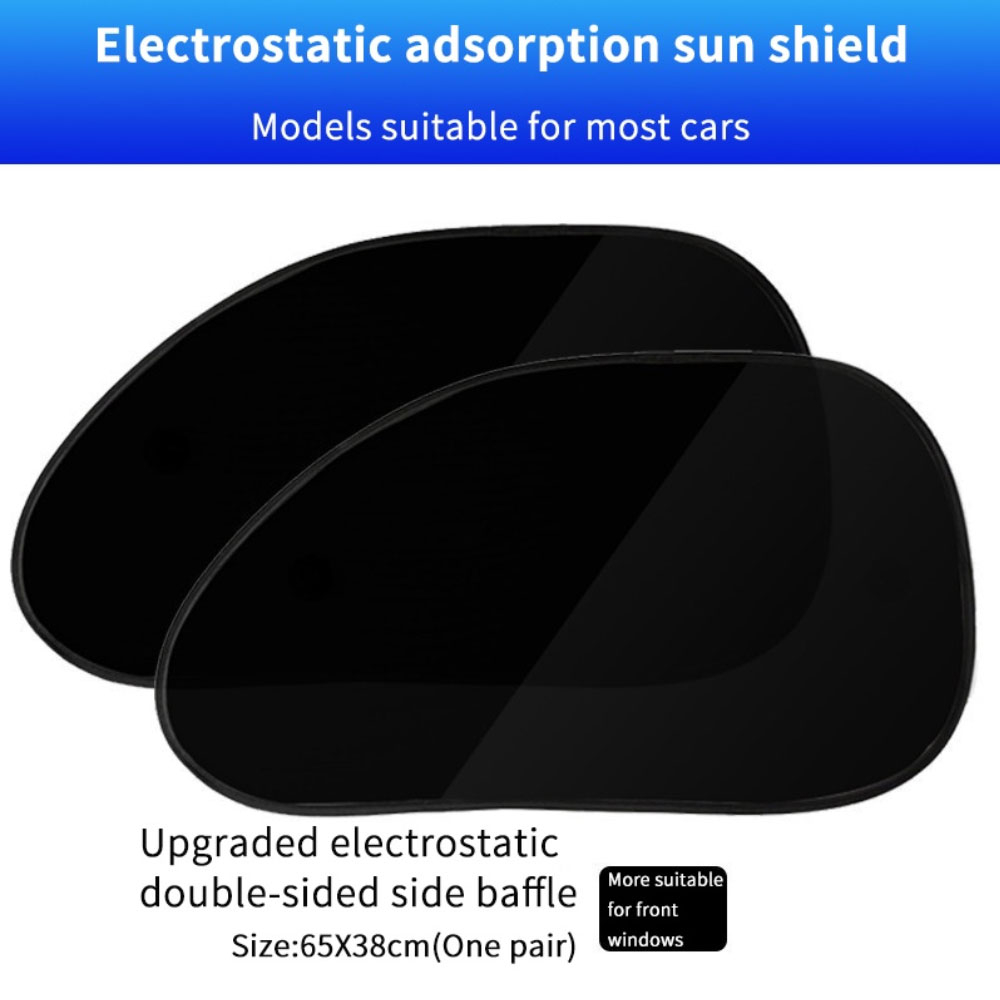 FS 2pcs Set Car Window Side Sun Shade Block Static Cling Visor Screen