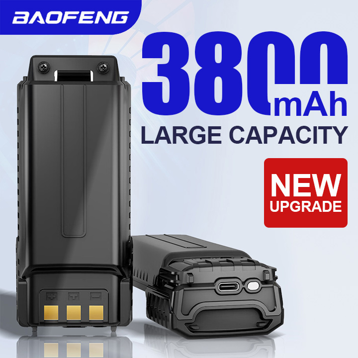 Batterie 3800mAh Avec Chargeur Type-C Pour Talkie-walkie BAOFENG UV-5R - Légère Et Rechargeable !