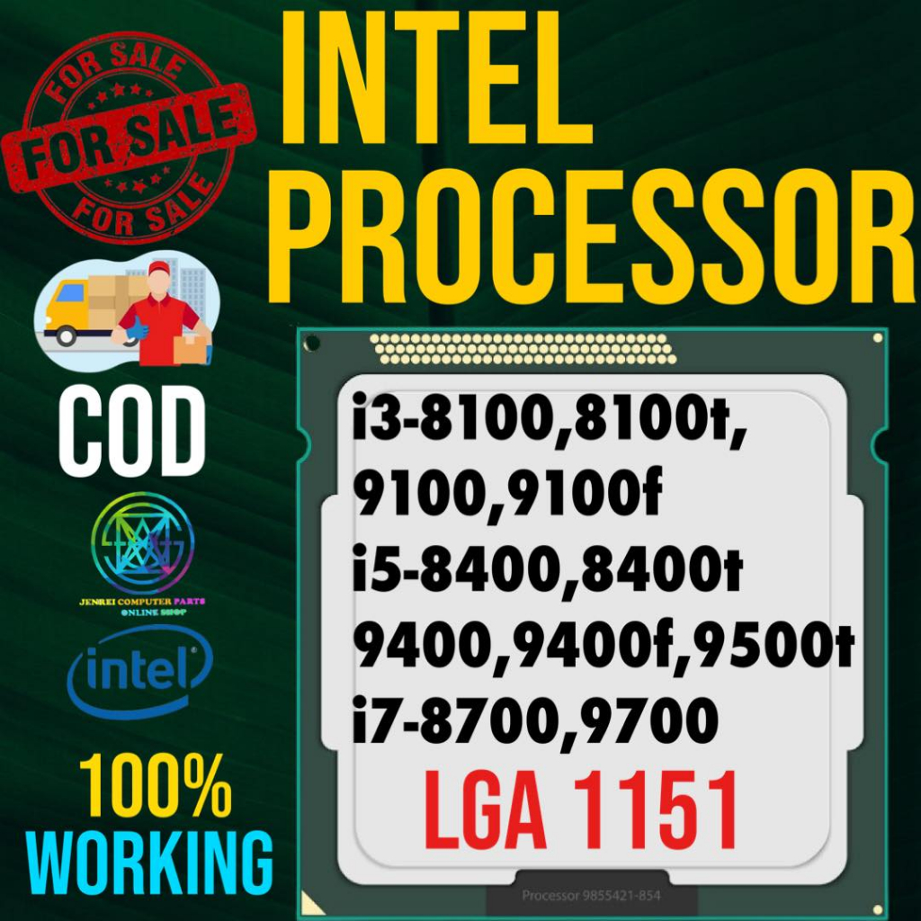 Intel Core i-series i3-8100, 9100,9100f i5-8500, 9400, i7-8700,9700 LGA ...