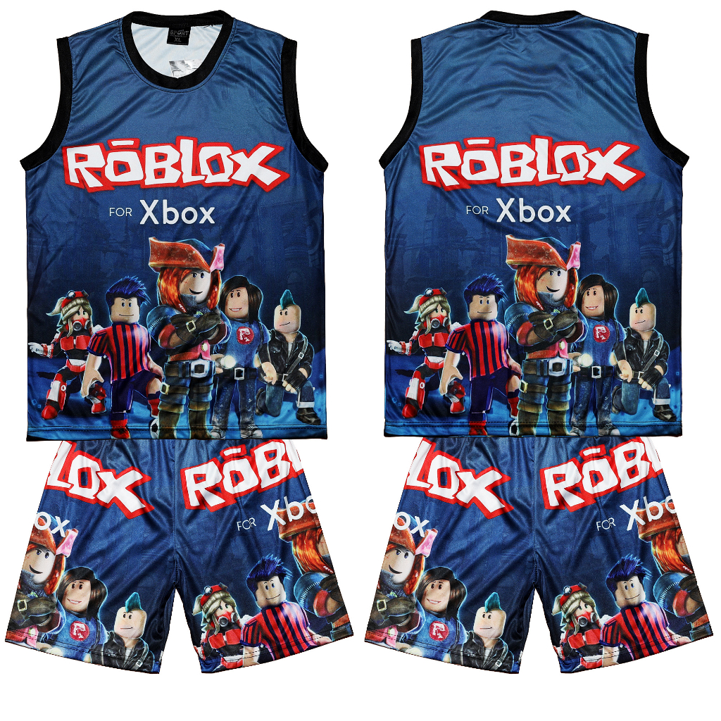 Kids Jersey Terno Roblox Sando Shorts for Kid Boy Printed Party Game ...