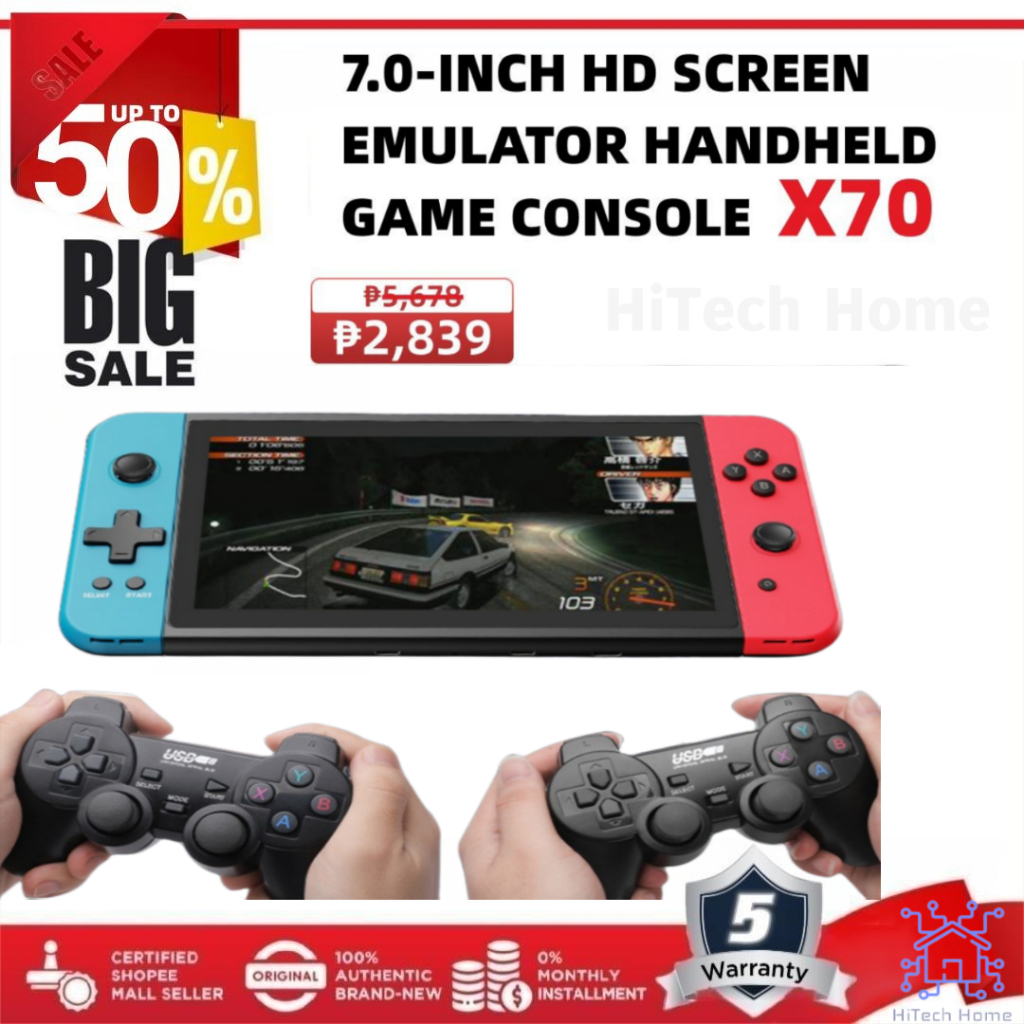 NEW POWKIDDY X70 7 inch Handheld Video Game Console For PSP FC 3D