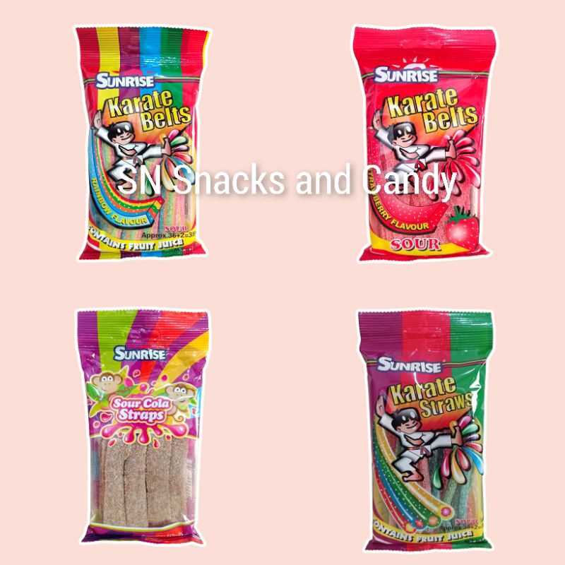 SN: Sunrise Karate Belts Gummy Candy ~ Rainbow/Strawberry/Cola/Straws ...