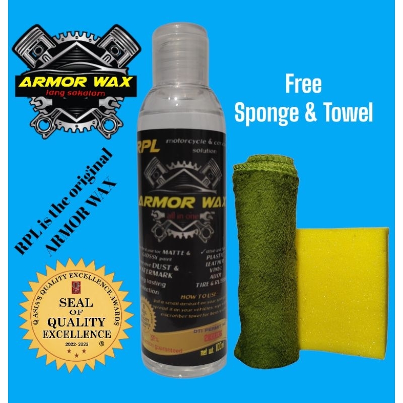 ARMOR wax all in one with sponge, and microfiber towel Shopee Philippines