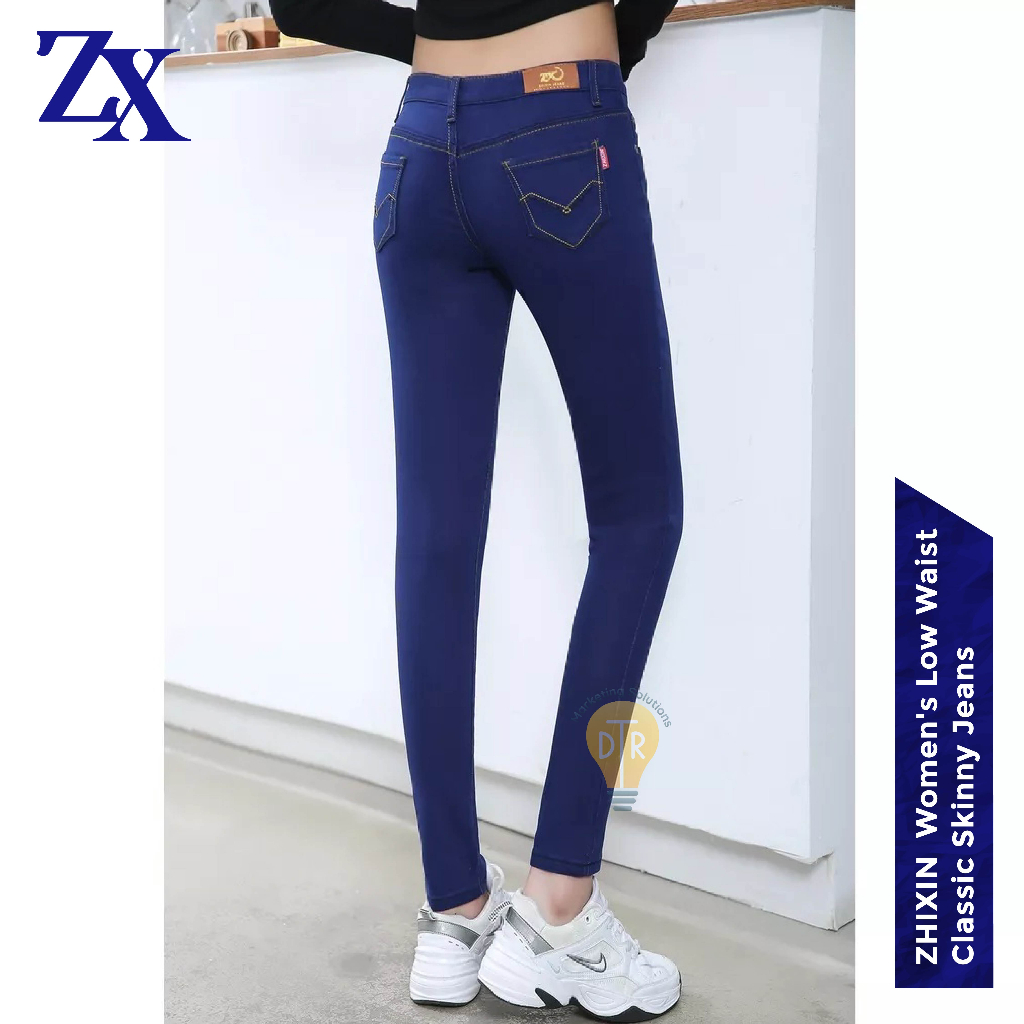 ZHIXIN Women's low waist Classic Skinny Jeans denim jeans for women ...