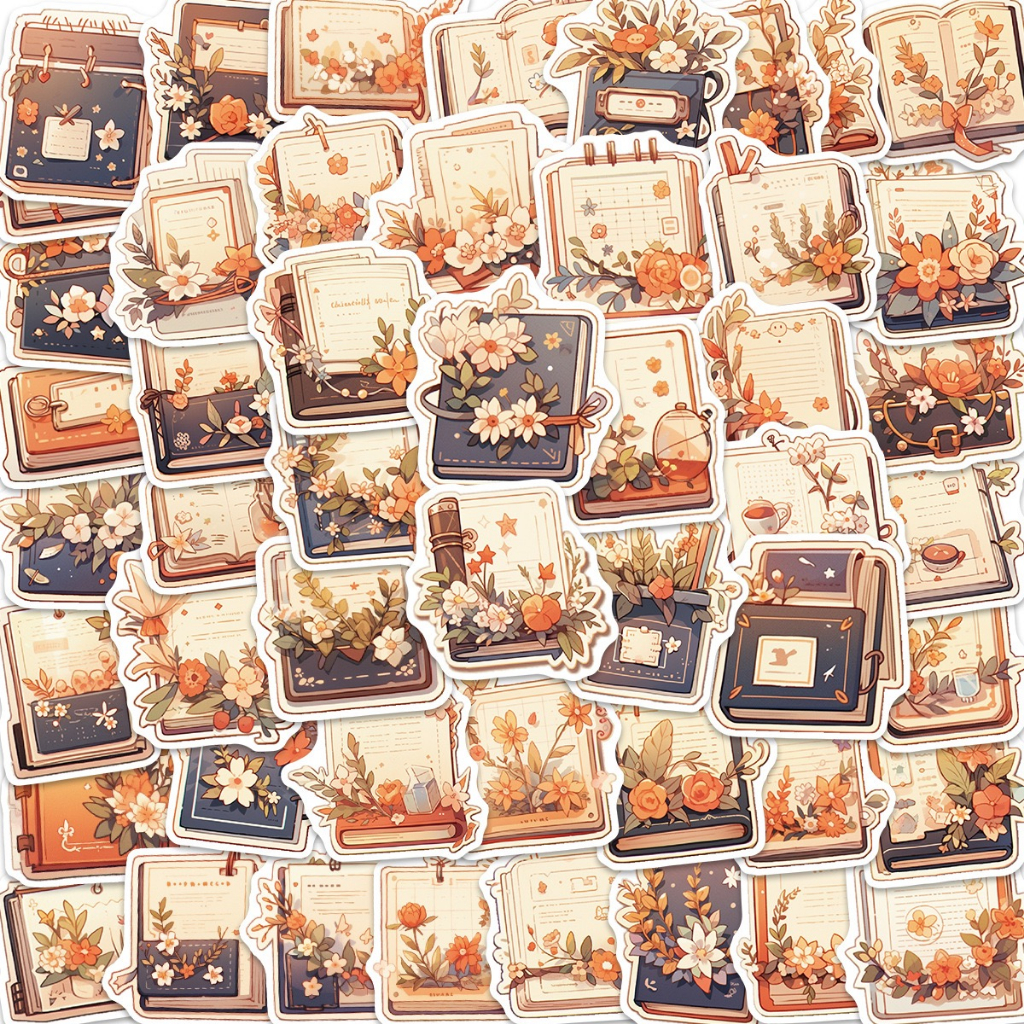 50pcs Stickers Book Flower Cartoon Funny Graffiti Skateboard Waterproof ...