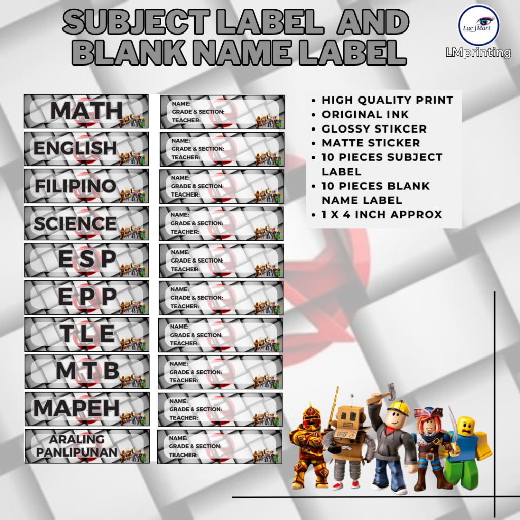 fast shipping - Roblox THEMED STICKER LABEL AND NAME LABEL ...