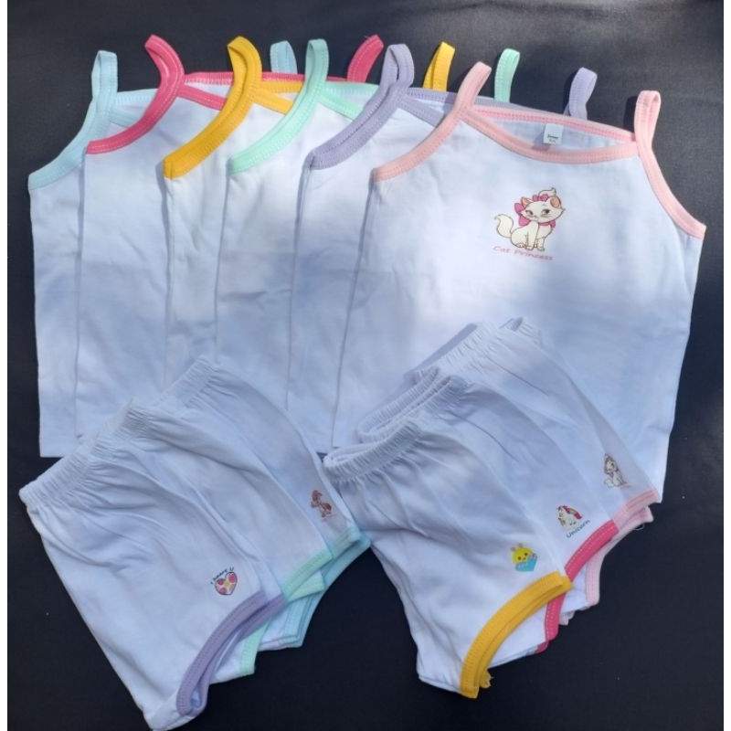 Baby Girl Spaghetti & Diaper Shorts Terno(Newborn-1) | Shopee Philippines