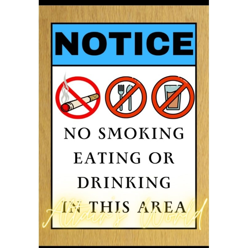 No eating and drinking sign / No eating Sticker / No food and drinks ...