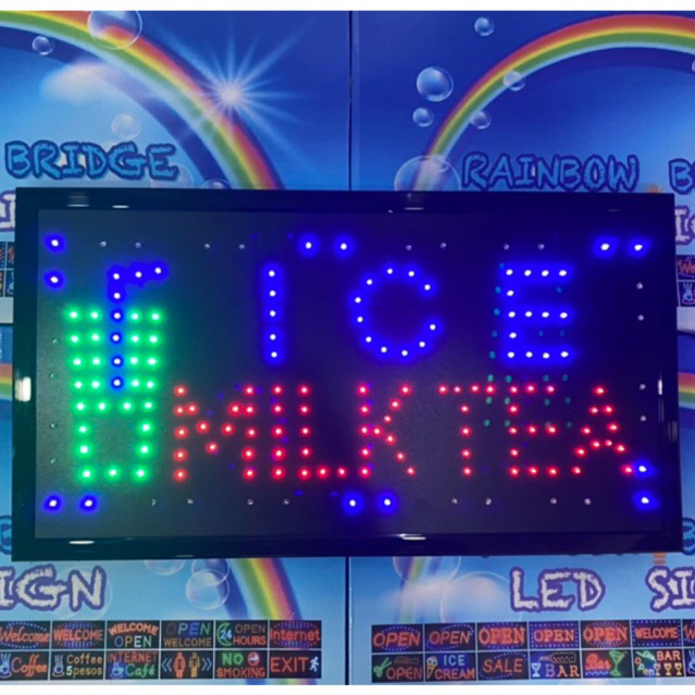 RAINBOW BRIDGE LED SIGNAGE ICE MILK TEA (New-Small-Large) #SIZE: W48cm ...