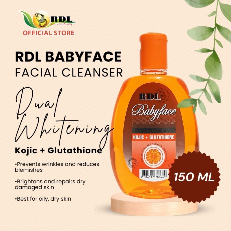 RDL Babyface Facial Cleanser Kojic and Glutathione 150ml Shopee Philippines