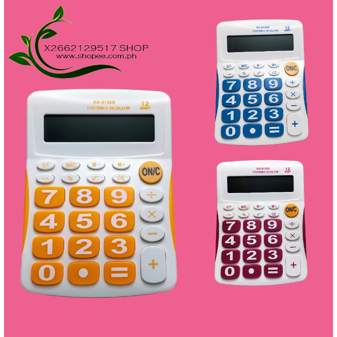 X2 KK-9136B KENKO ELECTRONIC CALCULATOR 12digits WITH BATTERY (PUT 1 ...