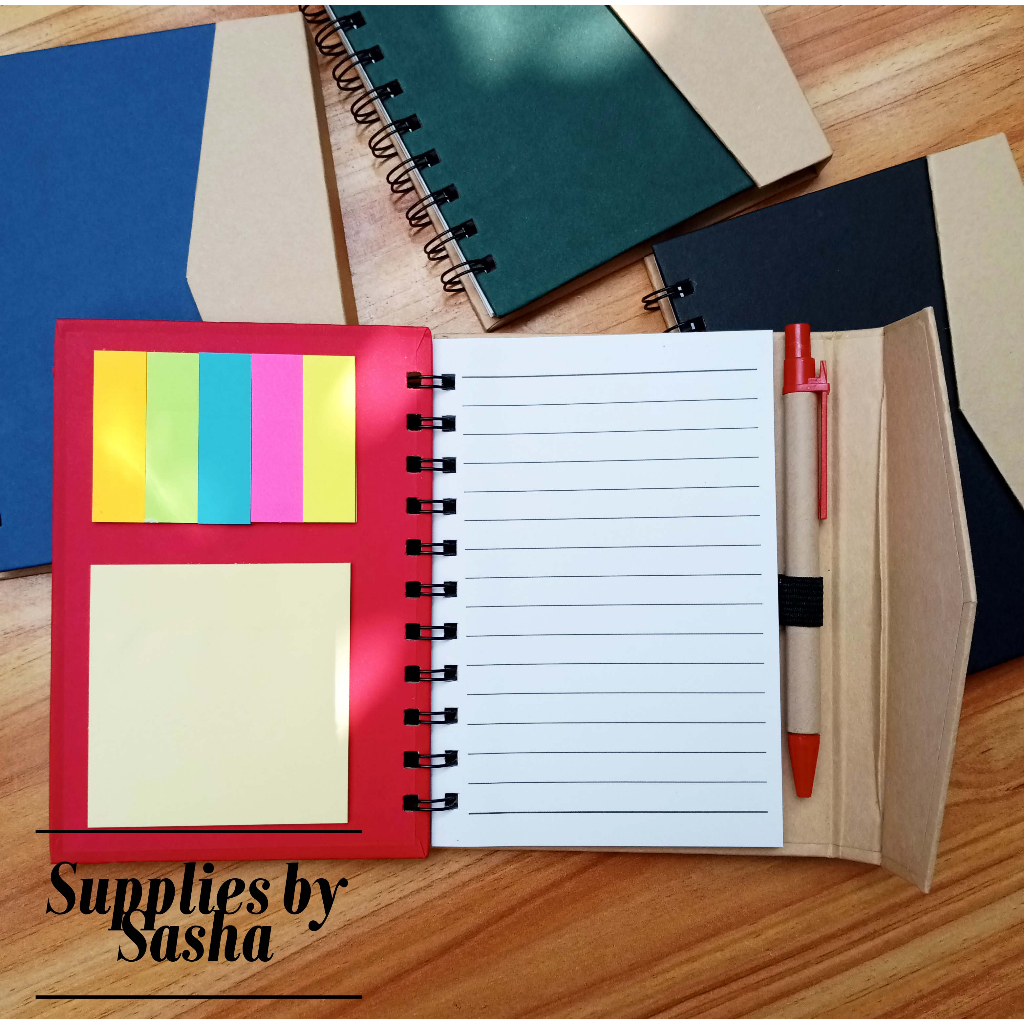 Notebook With Sticky Notes And Pen (memo Pad, Aesthetic) 