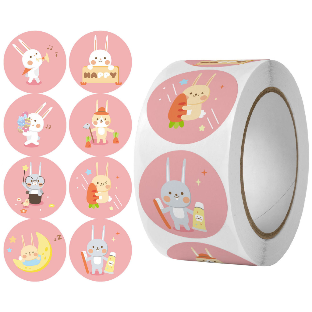 500pcs/roll cartoon cute Rabbit Stickers diy Gift Decor Seal labels ...