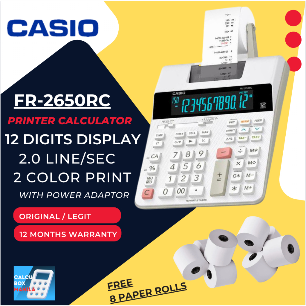 CASIO FR2650RC PRINTING CALCULATOR ORIGINAL WITH 12 MONTHS WARRANTY