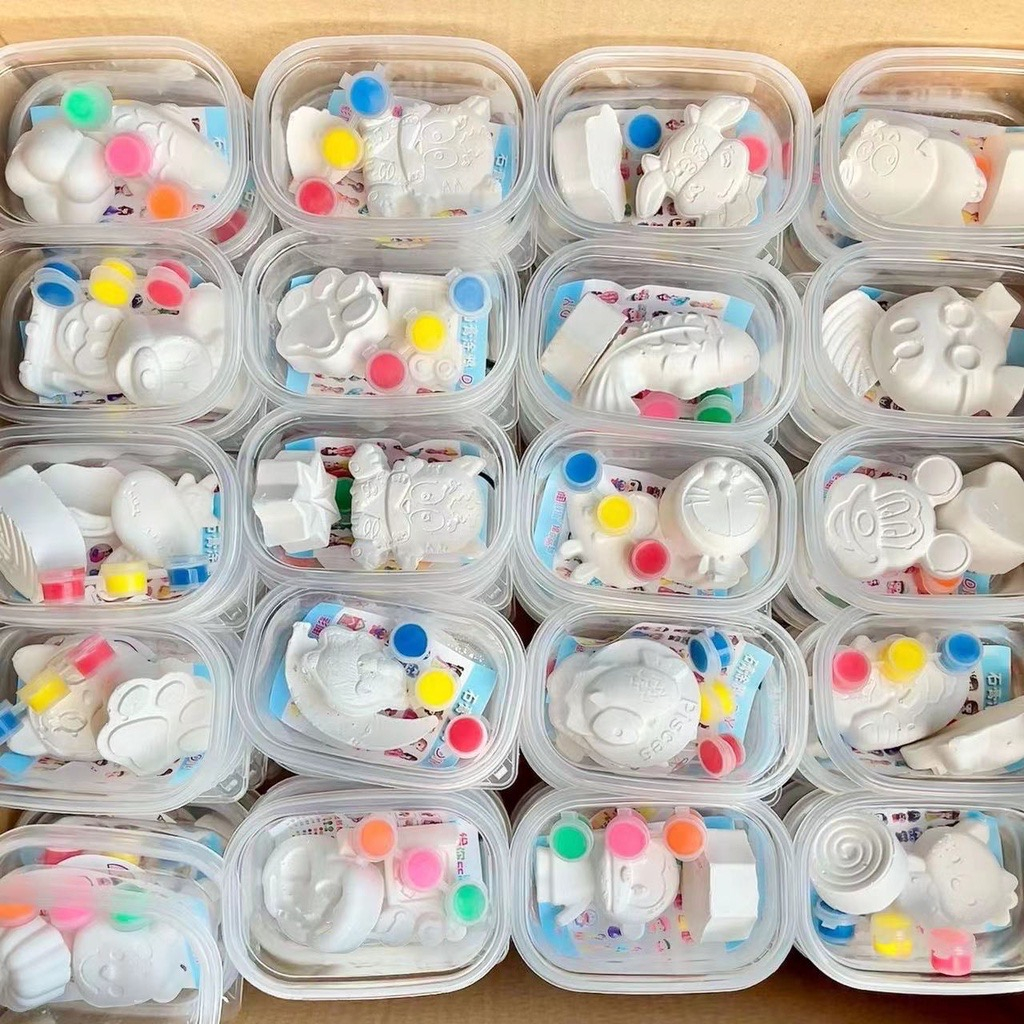 Cartoon coloring plaster doll handmade diy educational toy graffiti