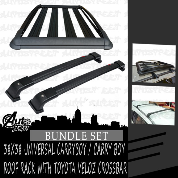 38x38 Aluminum CARRYBOY Roof Rack Top load Carrier Black Bundle with