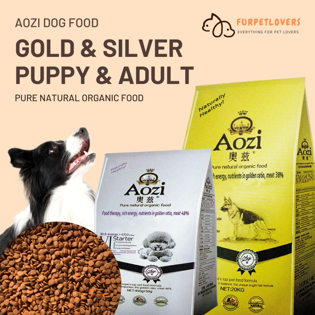 Aozi Organic Adult/Puppy Dog Food 1kg Dog Dry Food (Beef, Egg, Spinach