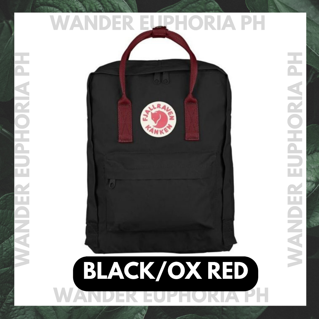 Fjallraven kanken black red best sale