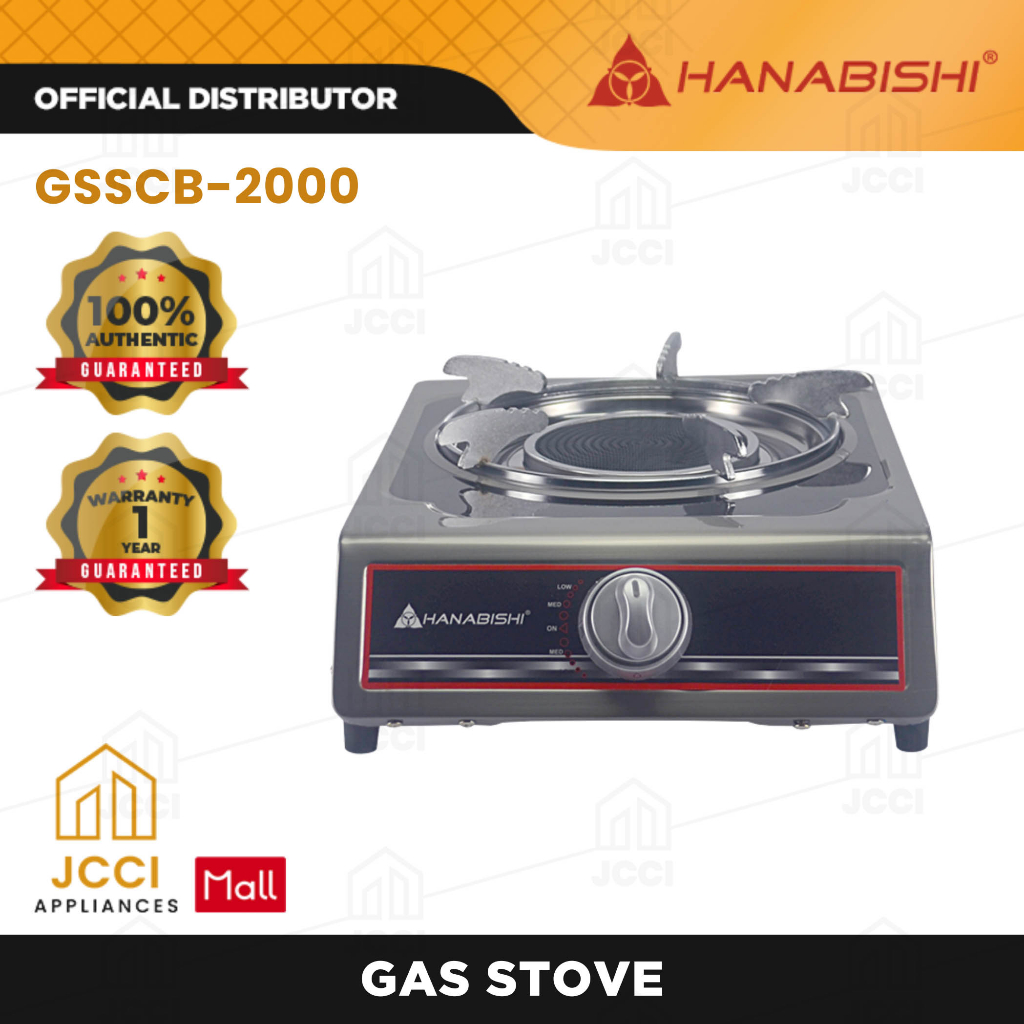 Hanabishi Gas Stove Single Coil Burner Stainless Top Original with 1