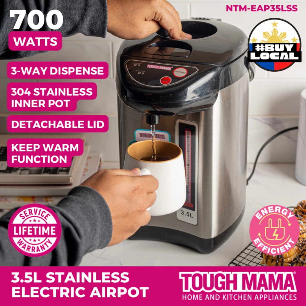 Tough Mama Stainless Steel 3Way Electric Airpot Reboil Keep Warm
