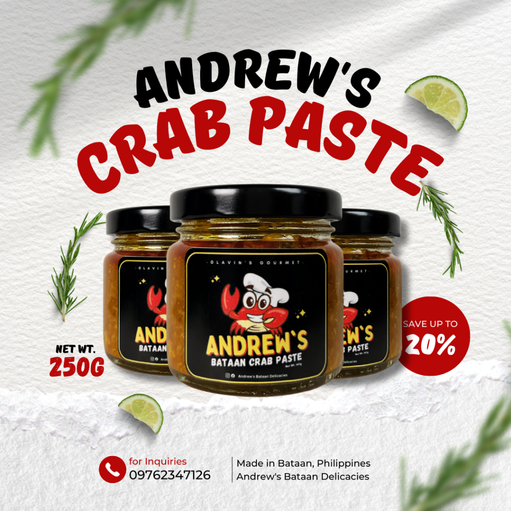 Andrew's Bataan Crab Paste: 160g Original Flavor Pure Crab Paste