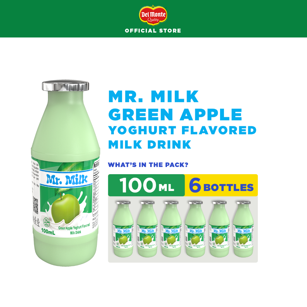 Product image Del Monte Mr. Milk Green Apple Yoghurt Flavored Drink 100ml 6pcs