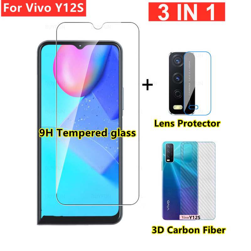 3in1 Tempered Glass Screen Protector For Vivo Y1s Y19 Y91c Y95 Y02s Y02a Y02t Y15a Y15s Y16 Y22s 4367