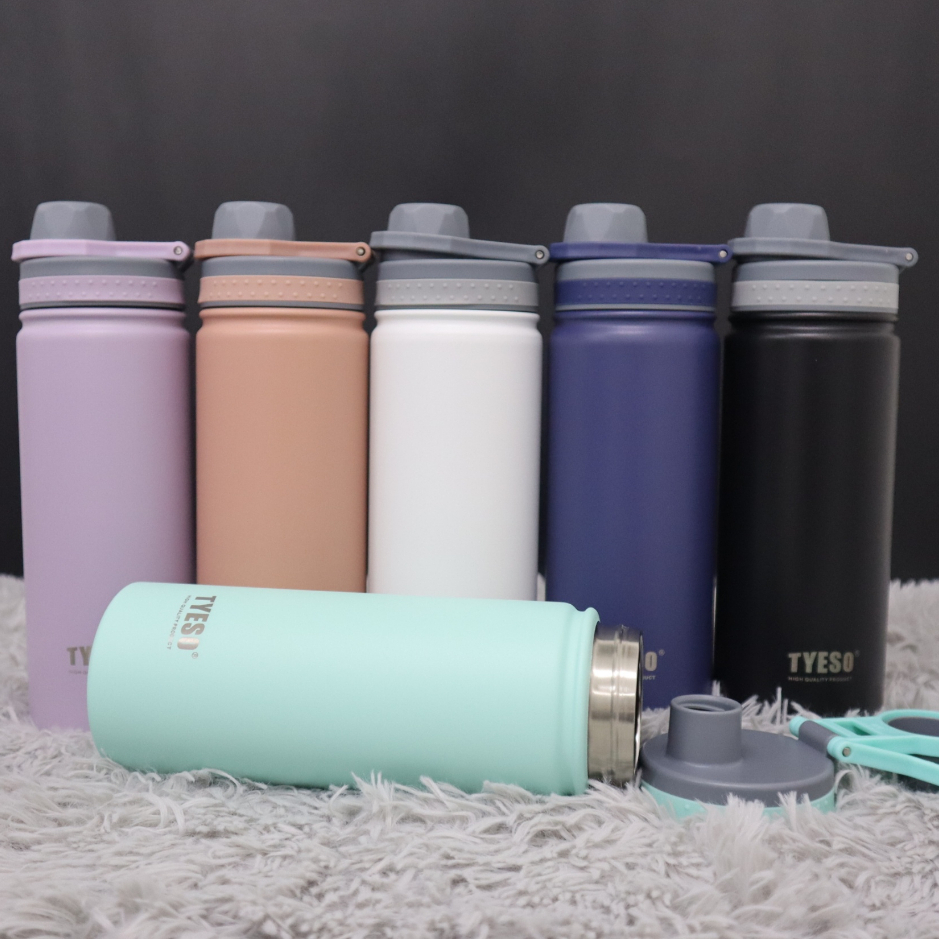TYESO 530ml/750ml Vacuum Insulated Bottle Tumbler Portable Stainless