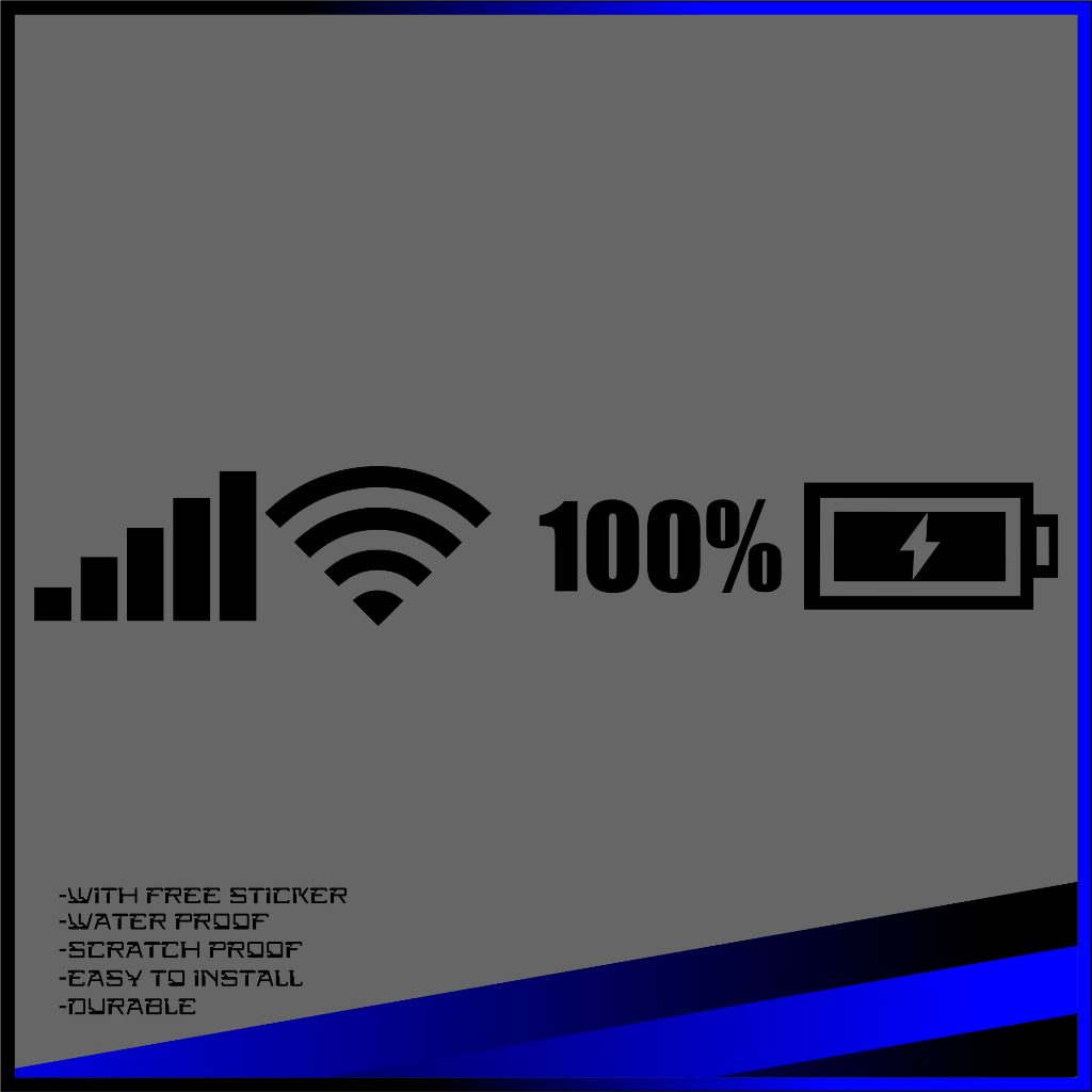 100% Wifi Battery Level Signal Car/Motorcycle Vinyl Sticker Good ...