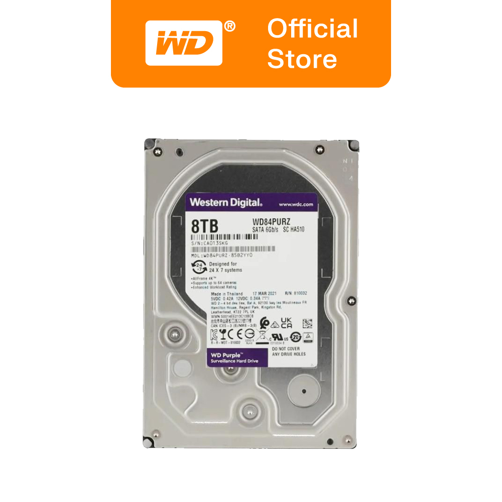 Western Digital Wd Purple™ Surveillance Sata 35 Internal Hdd Storage 1tb2tb3tb4tb6tb8tb 9959