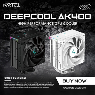 DeepCool AK400 DIGITAL WH Air Cooler, Single Tower, Real-Time CPU Status  Screen, 4 Copper Heat Pipes, 220W Heat Dissipation, All White Design