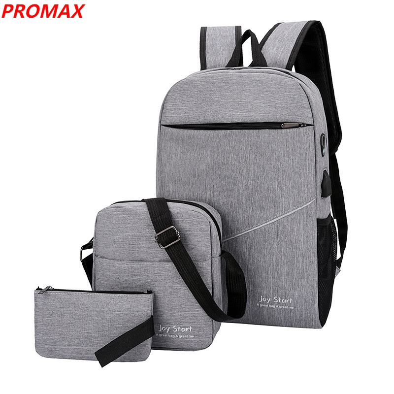 Promax Casual Multifunctional Backpacks Men School Bags 3pcs Fashion ...