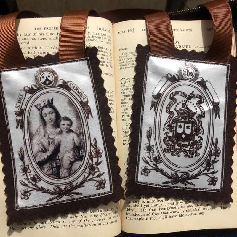 Ceremonial Brown Scapular Of Our Lady Of Mount Carmel Ocarm Ocd Vacare Deo Religious Articles