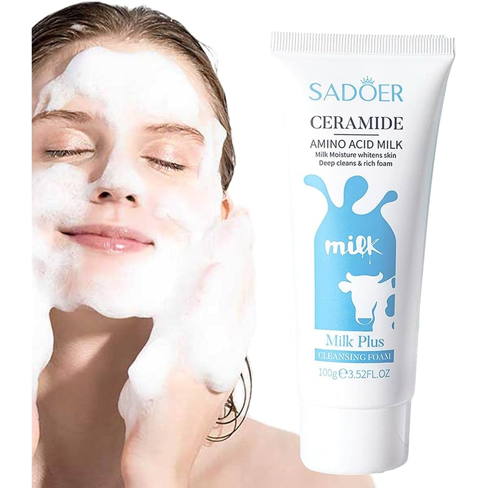 SADOER Ceramide Amino Acid Milk Facial Cleanser 100g & Sachet Shopee